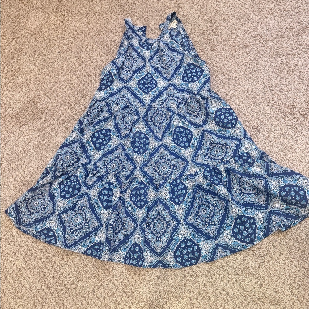 Hayden Girls Blue Boho Casual Sleeveless Dress M School Coastal Beach Vacation